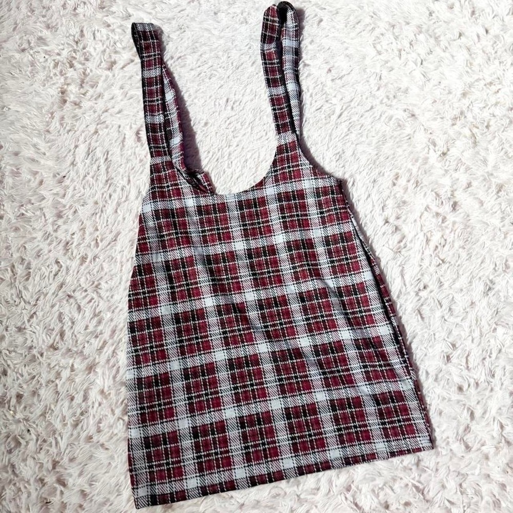 Plaid Tartan Grunge Punk Edgy Underbust‎ Dress Womens L Alternative Emo Gothic